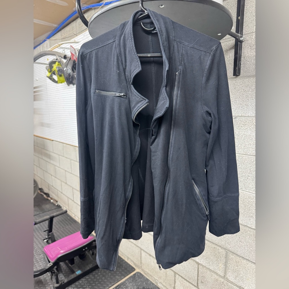 Elieen Fisher large cotton black zipper jacket